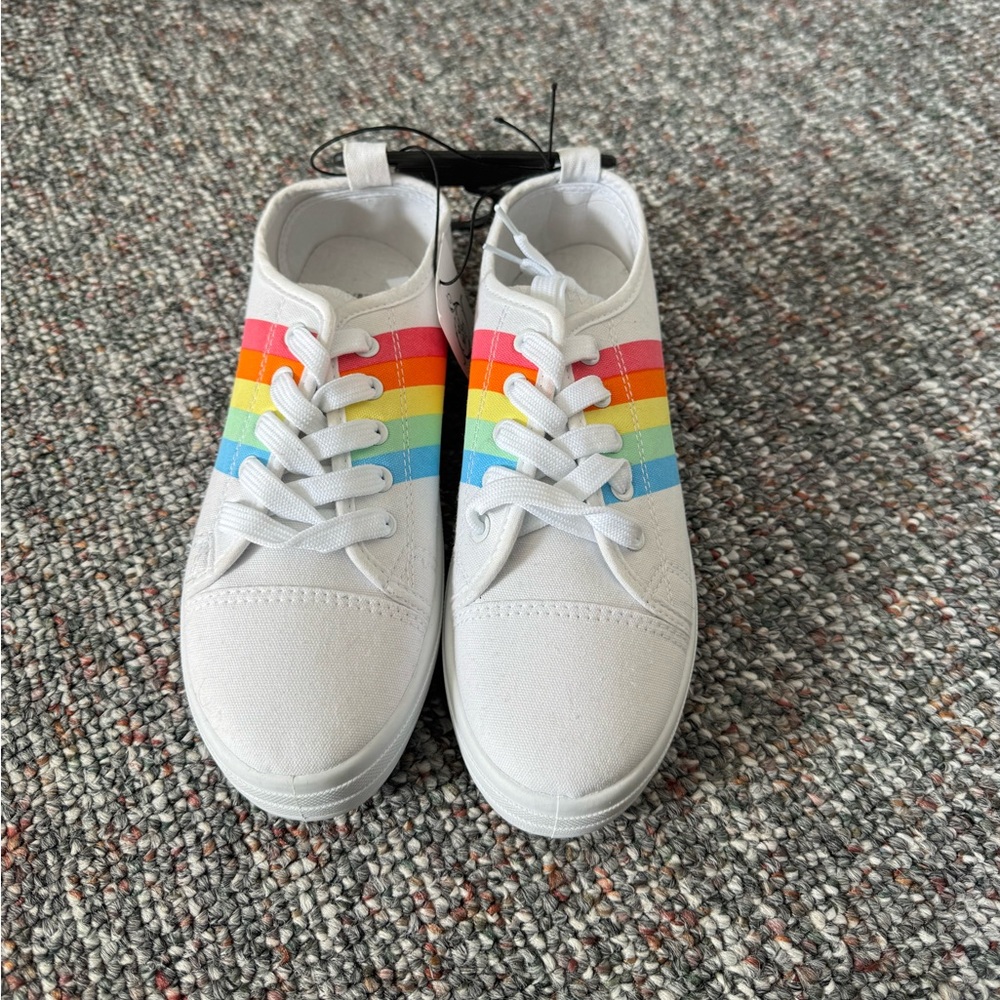 Sole Mates White Rainbow Tennis Sneaker